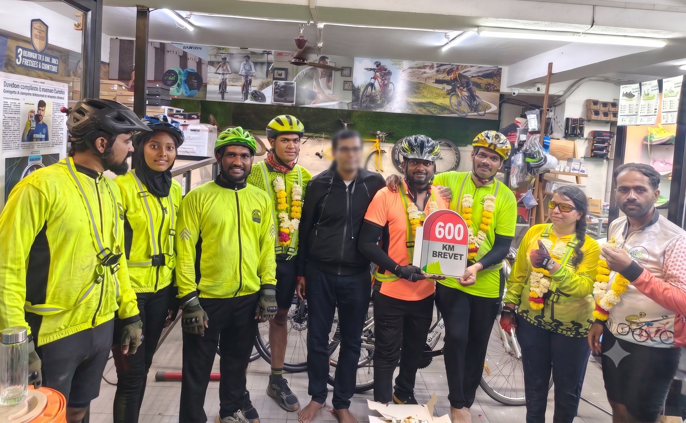 8 Cyclists Conquer Challenging 600km 'Brevet' Amidst Torrential Rain