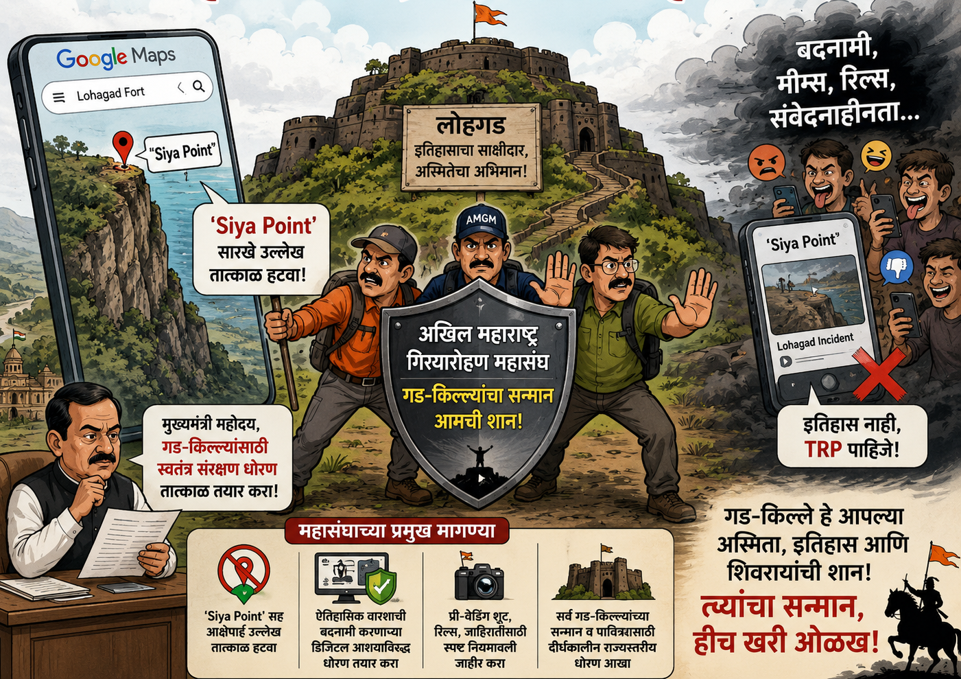 किल्ले लोहगडाच्या बदनामीविरोधात 'महासंघ' आक्रमक