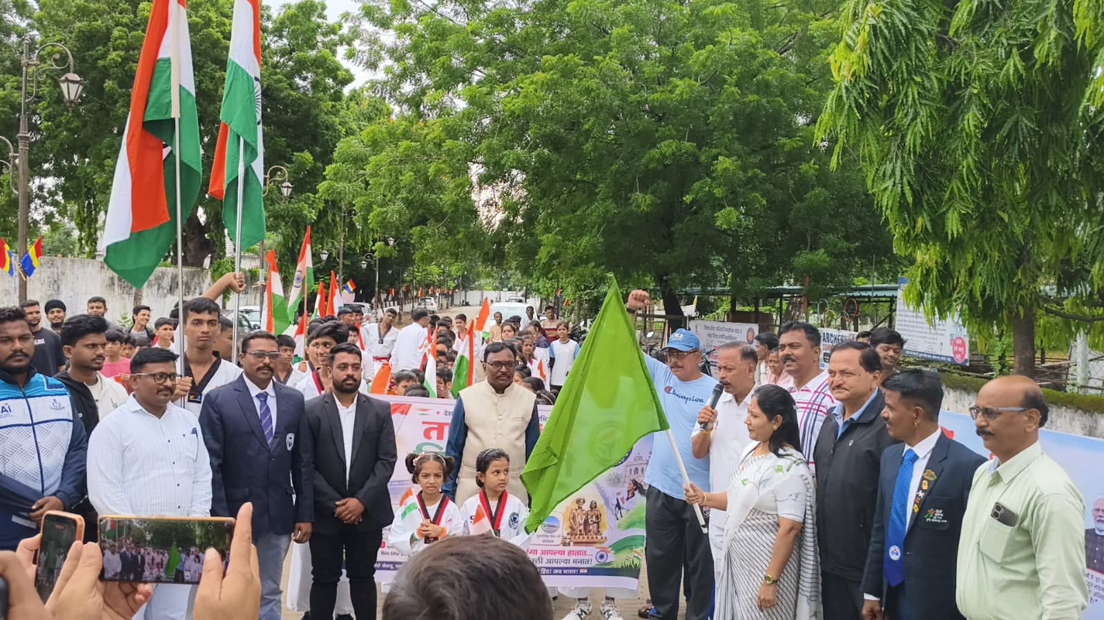Athletes Respond Enthusiastically to 'Har Ghar Tiranga' Rally in Nanded