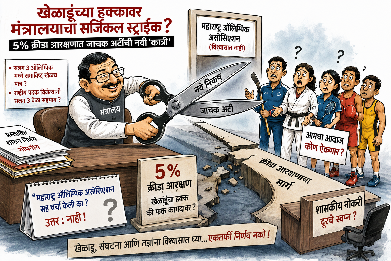 खेळाडूंच्या हक्कावर मंत्रालयाचा सर्जिकल स्ट्राईक?