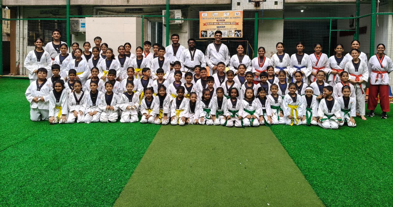 Belt Exam for 61 Students Held with Enthusiasm at Excellent Taekwondo Academy