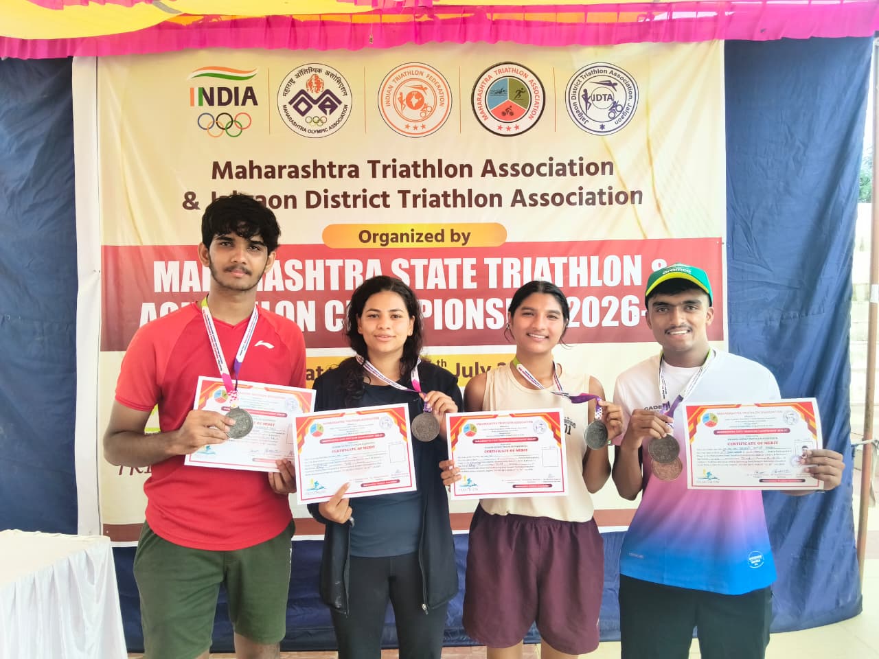 राज्यस्तरीय ट्रायथलॉन स्पर्धेत छत्रपती संभाजीनगर उपविजेता