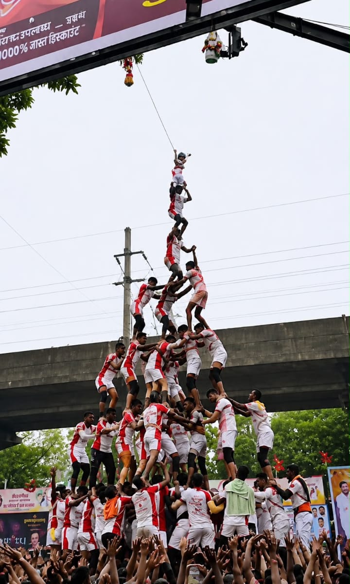 हनुमान क्रीडा मंडळ कुर्लाने रचले गगनचुंबी आठ थर