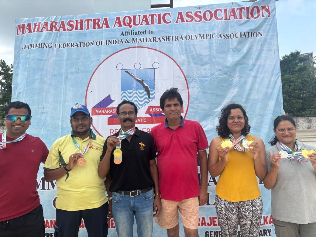 Chhatrapati Sambhajinagar Swimmers Shine at State Masters Aquatics Championship