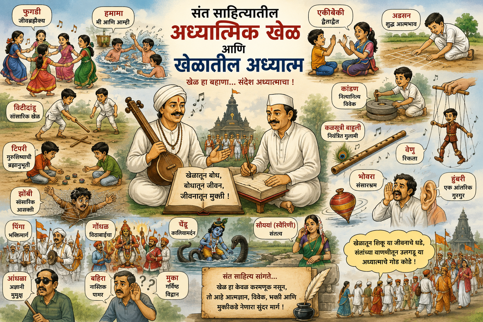 संत साहित्यातील अध्यात्मिक खेळ आणि खेळातील अध्यात्म