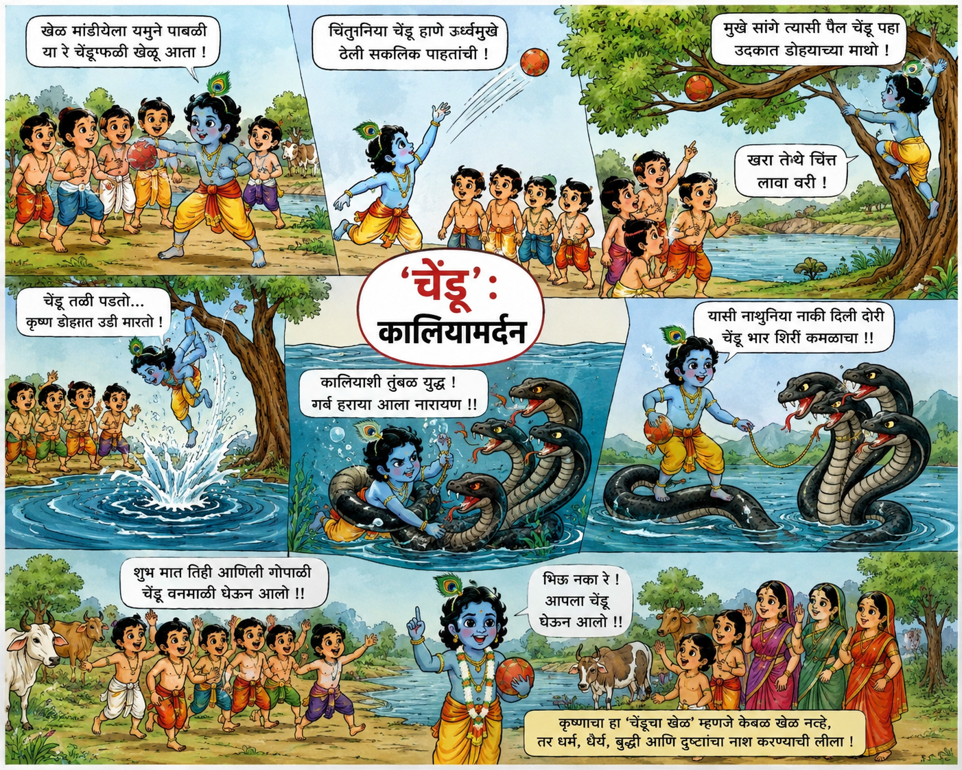 ‘चेंडू’ : कालियामर्दन