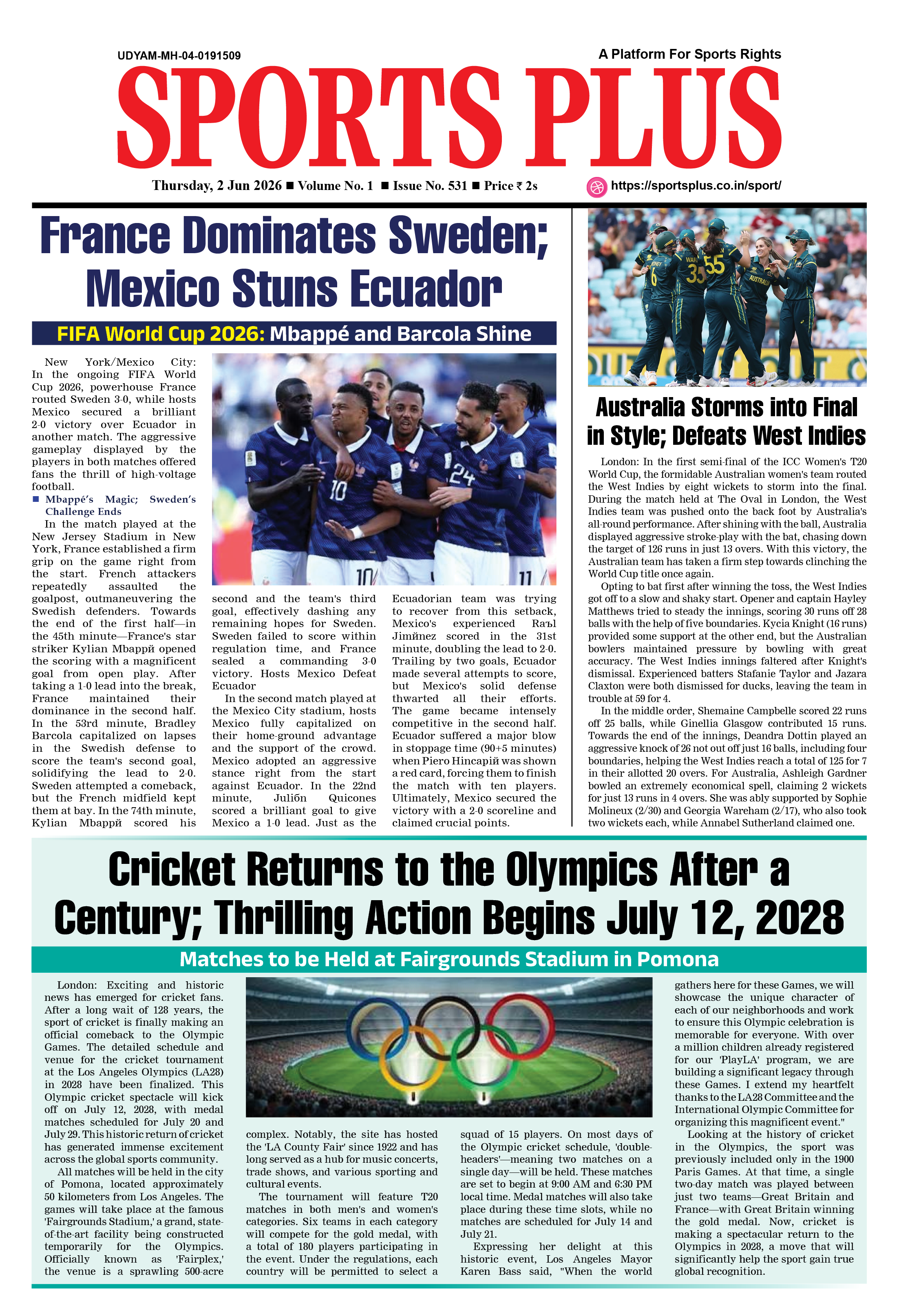 Global Sports Plus 2 Jul 2026